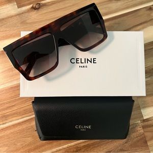 Celine 60mm flattop sunglasses (Dark Havana/ Gradient Brown)